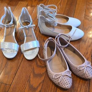 Nine West Girls White and Light Pink Dress Shoe Trio